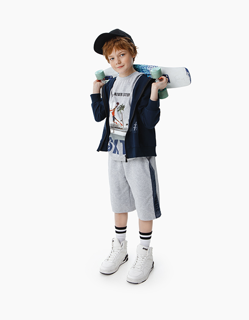 Шорты цвета серый меланж для мальчика Купить шорты цвета серый меланж для мальчика