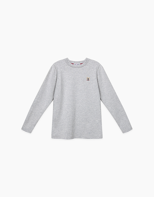Лонгслив цвета серый меланж для мальчика