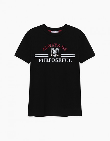 Черная футболка с принтом для мальчика Черная футболка с принтом для мальчика