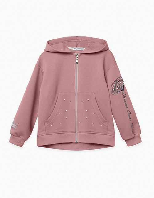 Розово-коричневая толстовка для девочки