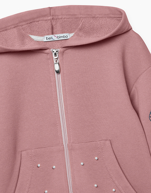 Розово-коричневая толстовка для девочки