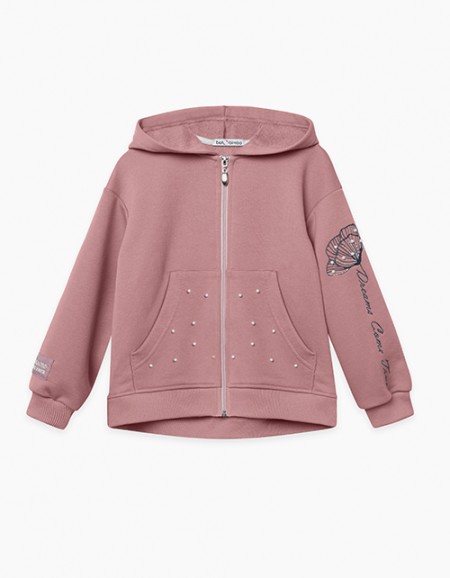 Розово-коричневая толстовка для девочки