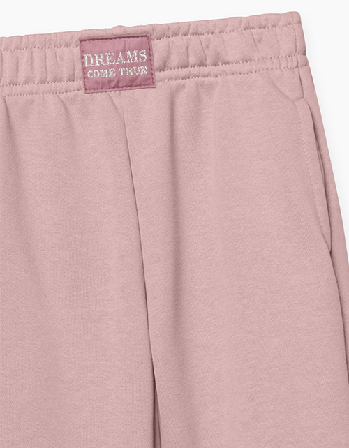 Пепельно-розовые брюки-джоггеры для девочки