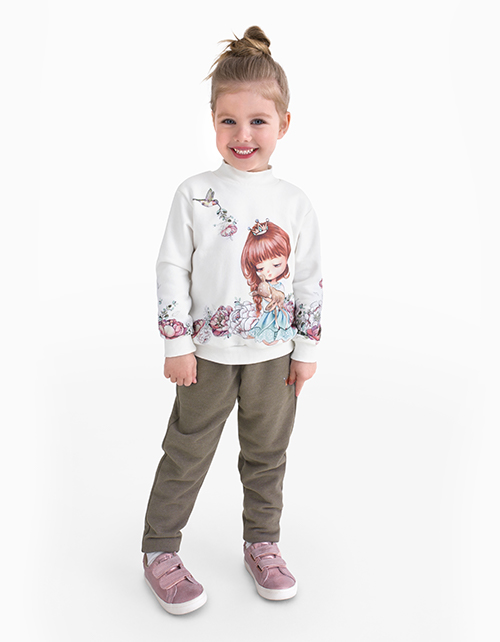 Брюки цвета хаки для девочки Брюки цвета хаки для девочки