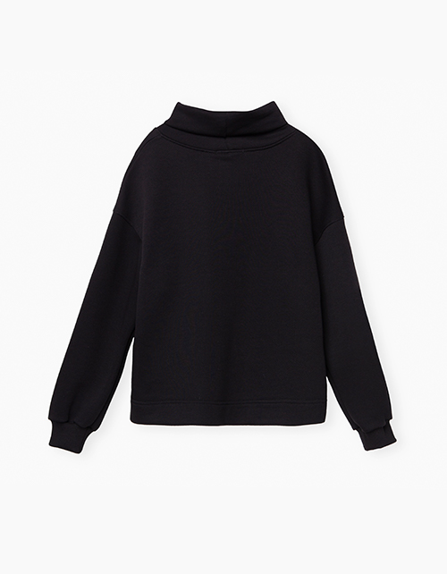 Черный оверсайз свитшот для девочки