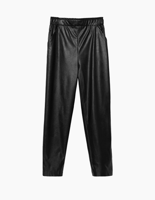 Брюки-каррот из экокожи для девочки Брюки-каррот из экокожи для девочки