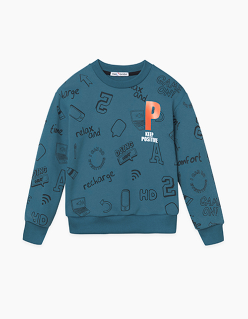 Темно-бирюзовый свитшот для мальчика