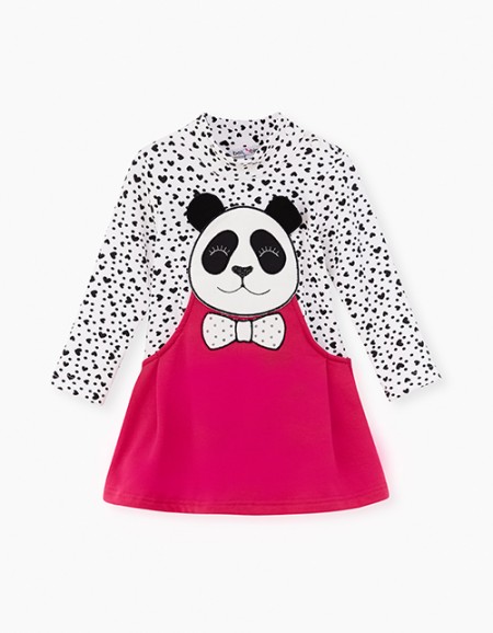 Хлопковое платье с принтами "Сердечками"