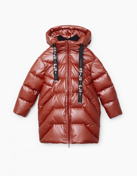 Терракотовая зимняя куртка для девочки