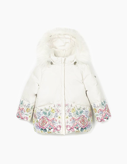 Молочная зимняя куртка для девочки Молочная зимняя куртка для девочки