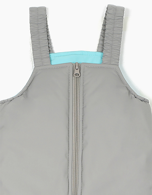 Зимний светло-серый полукомбинезон для девочки