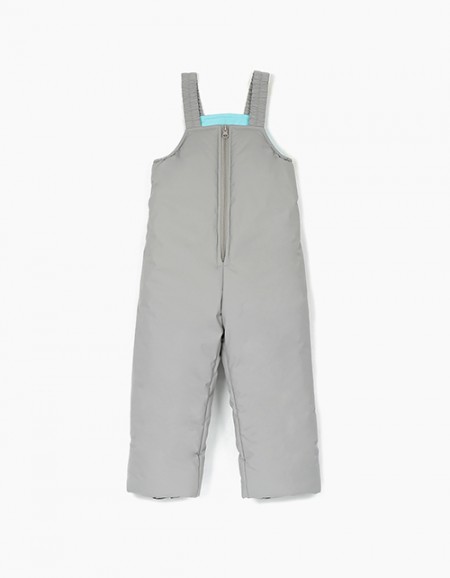 Зимний светло-серый полукомбинезон для девочки