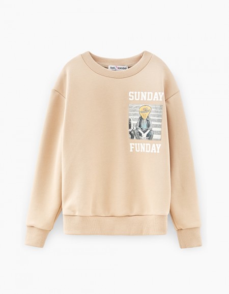 Бежевый свитшот для мальчика Бежевый свитшот для мальчика