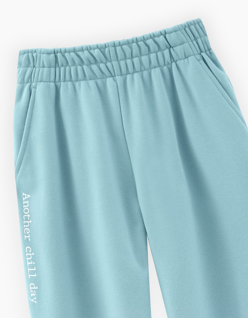 Купить серо-голубые брюки-джоггеры для девочки