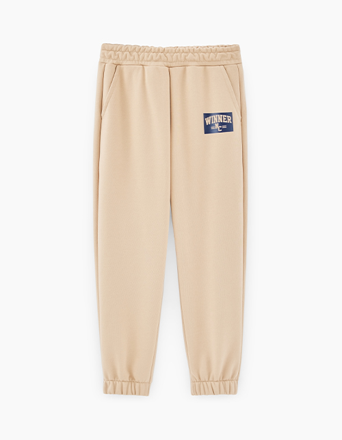 Бежевые брюки-джоггеры для мальчика