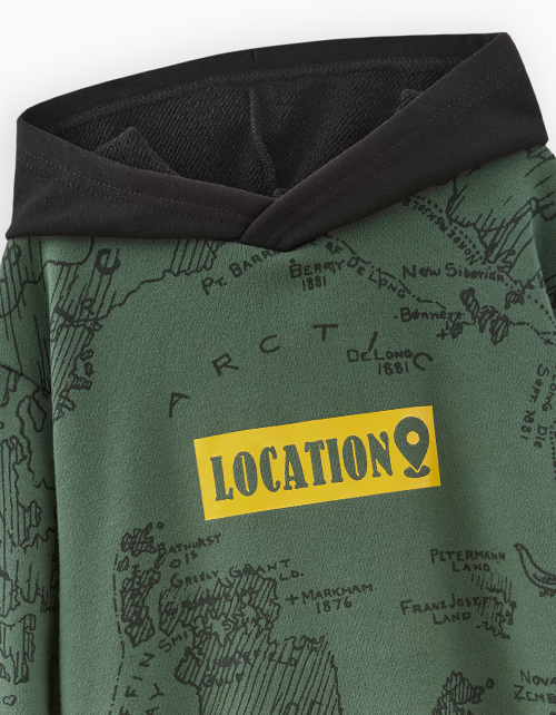 Худи цвета хаки для мальчика