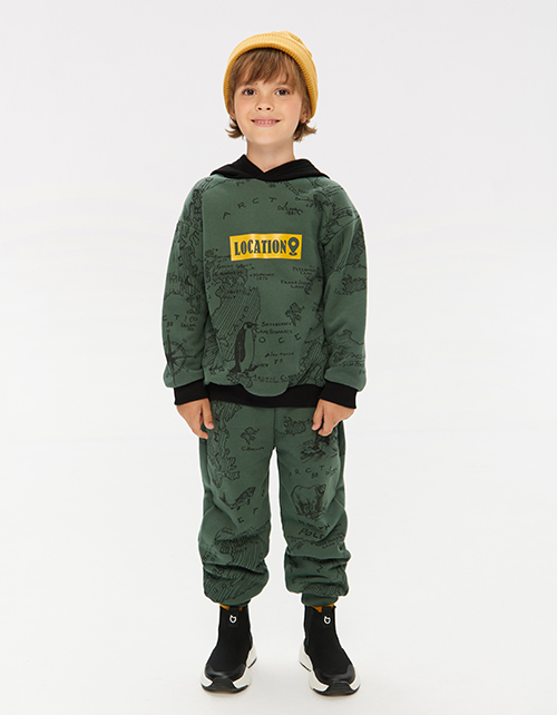 Худи цвета хаки для мальчика