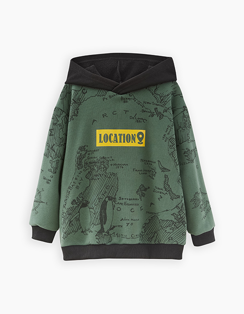 Худи цвета хаки для мальчика