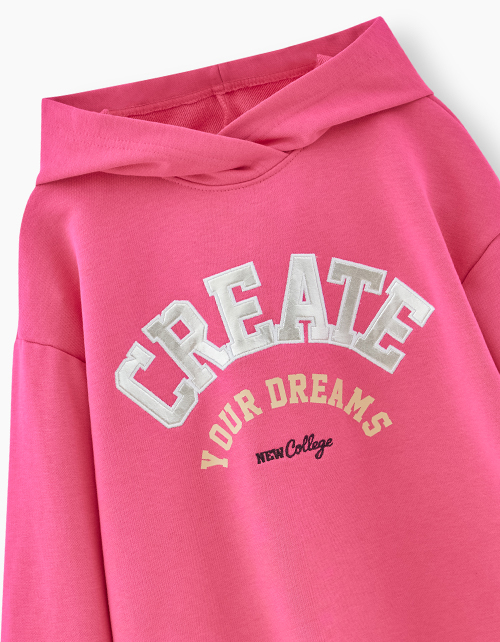 Худи цвета маджента для девочки