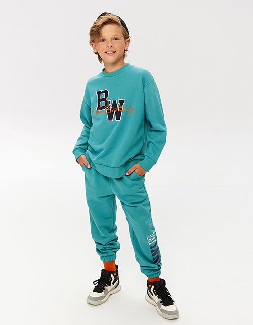 Бирюзовые брюки-джоггеры для мальчика