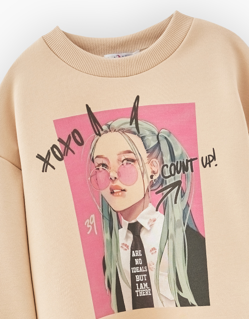 Бежевый свитшот для девочки