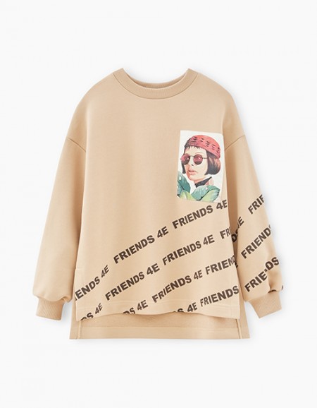 Бежевый свитшот для девочки Бежевый свитшот для девочки