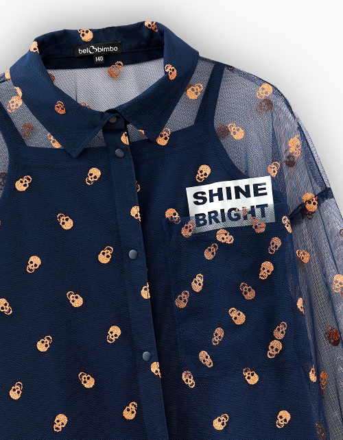 Стильная нарядная сетчатая рубашка