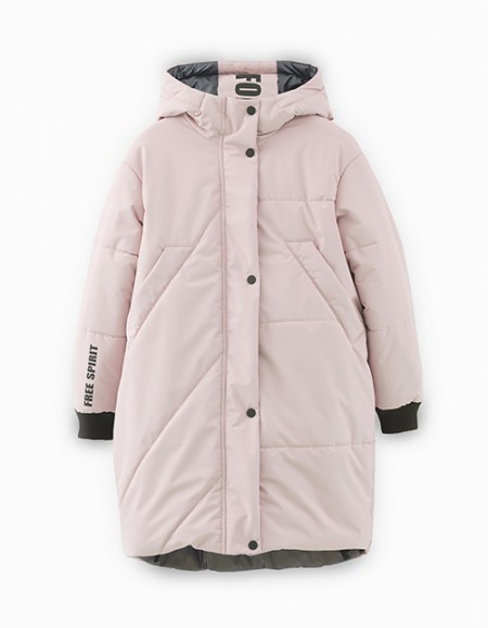 Стильная зимняя двусторонняя куртка для девочки