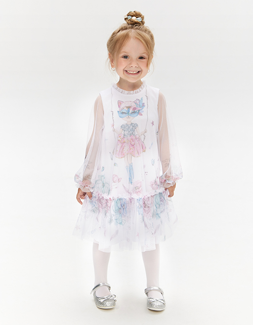 Белое нарядное платье