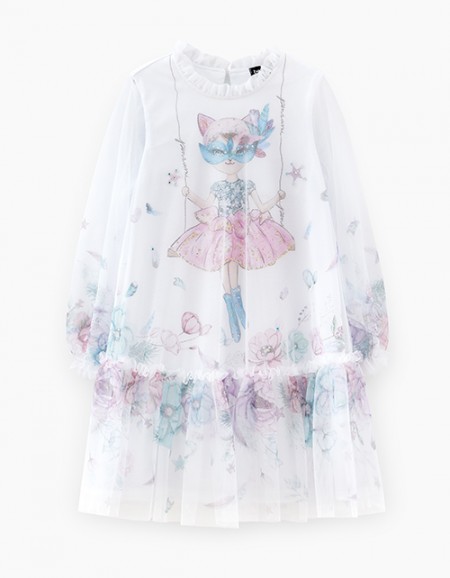 Белое нарядное платье