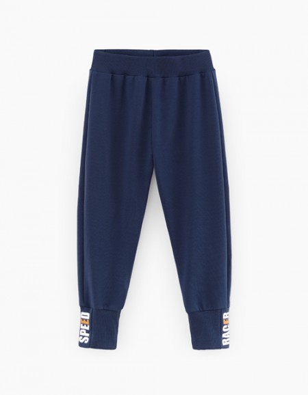 Темно-синие брюки-джоггеры для мальчика Темно-синие брюки-джоггеры для мальчика