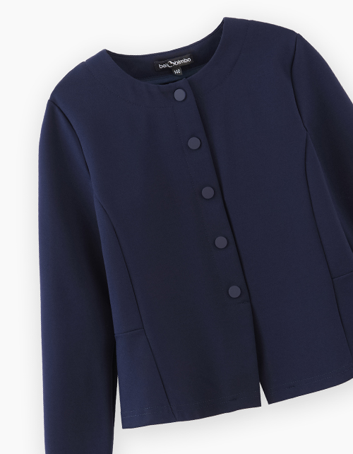 Тёмно-синий школьный жакет для девочки