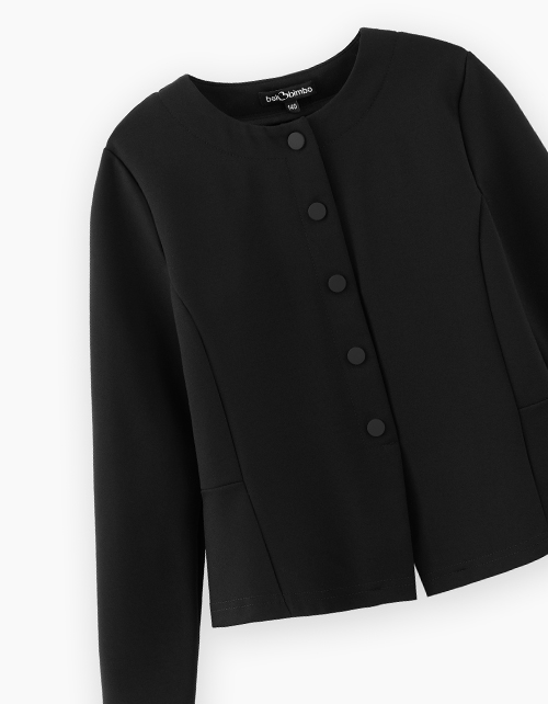 Чёрный школьный жакет для девочки