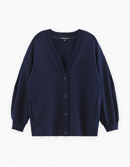 Тёмно-синий школьный кардиган для девочки Тёмно-синий школьный кардиган для девочки