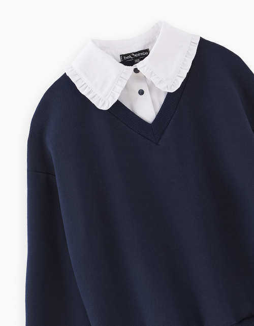 Школьный джемпер-обманка для девочки