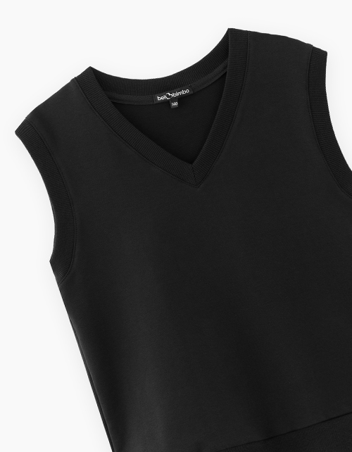 Чёрный школьный жилет для мальчика