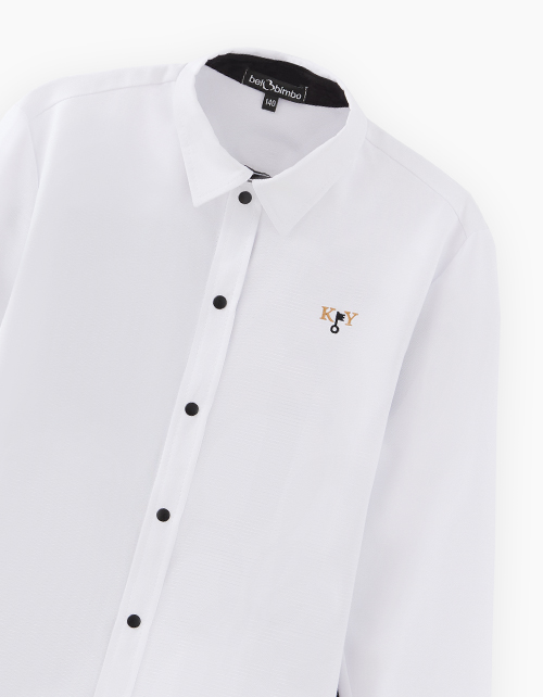 Комбинированная школьная рубашка для мальчика