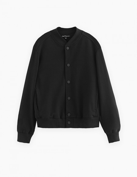 Чёрный школьный жакет-бомбер для мальчика