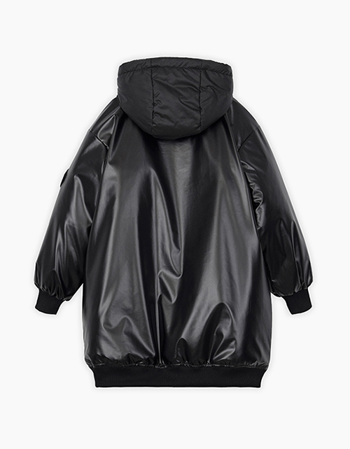 Чёрная куртка-бомбер осенняя для девочки