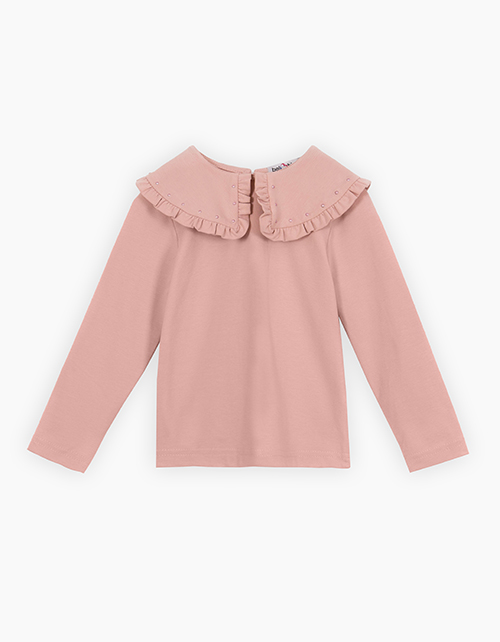 Лонгслив с воротником для девочки