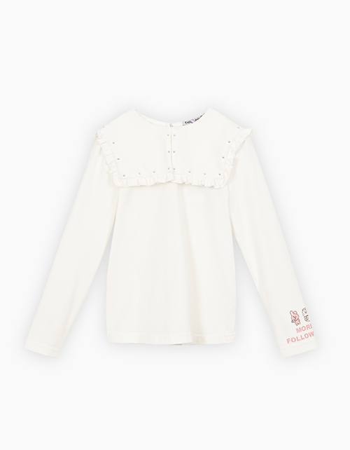 Лонгслив с воротником для девочки