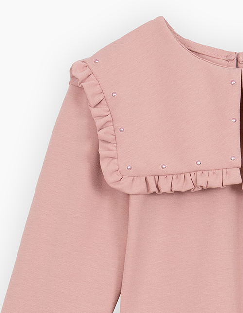 Лонгслив с воротником для девочки