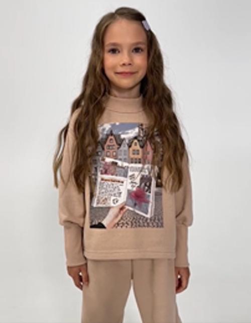 Бежевый свитшот для девочки
