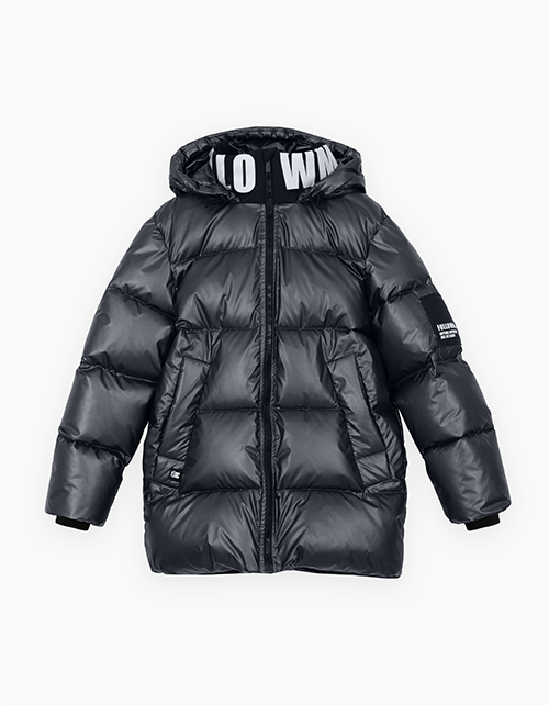 Зимняя чёрная куртка на синтепухе для мальчика
