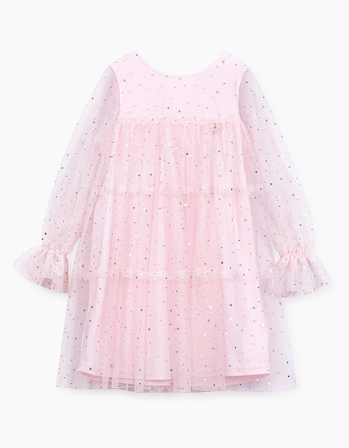 Пудровое нарядное платье для девочки