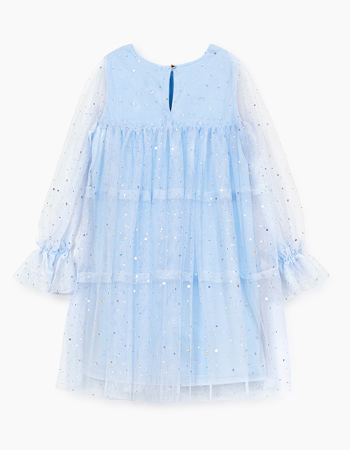 Небесно-голубое нарядное платье для девочки