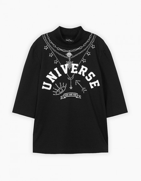 Нарядная чёрная футболка для девочки Нарядная чёрная футболка для девочки