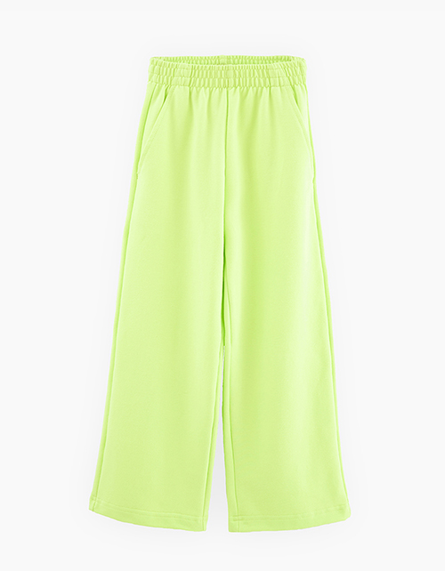 Широкие брюки оттенка кибер лайм для девочки Широкие брюки оттенка кибер лайм для девочки