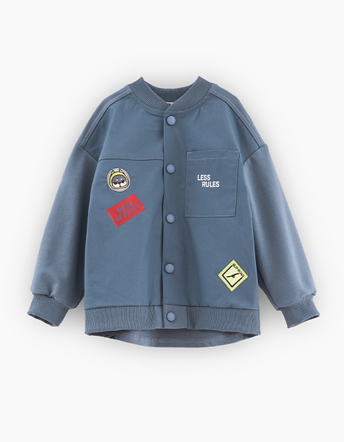 Стильный бомбер в оттенке деним для мальчика