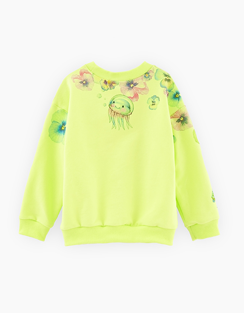 Свитшот оттенка кибер лайм для девочки